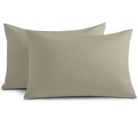 Yorkshire Bedding Beige Pillow Cases 2 Pack 100% Soft Brushed Microfiber Pillowcases with Envelope Closure- Fade & Stain Resistant Housewife Pillow Case 50 X 75 Cm