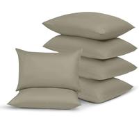 Yorkshire Bedding Beige Pillow Cases 6 Pack 100% Soft Brushed Microfiber Pillowcases with Envelope Closure- Fade & Stain Resistant Housewife Pillow Case 50 X 75 Cm