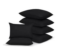 Yorkshire Bedding Black Pillow Cases 6 Pack 100% Soft Brushed Microfiber Pillowcases with Envelope Closure- Fade & Stain Resistant Housewife Pillow Case 50 X 75 Cm