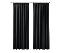 Yorkshire Bedding Blackout Pencil Pleat Curtains for Bedroom 66 x 72 Noise Reducing Tape Top Insulated Sunlight Blocker Bedroom Decor Curtain 2 Panels + 2 Tie Backs