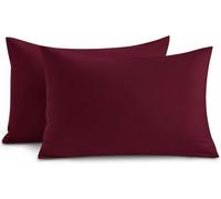 Yorkshire Bedding Burgundy Pillow Cases 4 Pack 100% Soft Brushed Microfiber Hypoallergenic Pillowcases with Envelope Closure - Fade & Stain Resistant Housewife Pillow Covers (50 X 75 Cm)