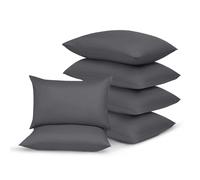 Yorkshire Bedding Charcoal Pillow Cases 6 Pack 100% Soft Brushed Microfiber Pillowcases with Envelope Closure- Fade & Stain Resistant Housewife Pillow Case 50 X 75 Cm