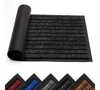 Yorkshire Bedding Door Mat Black Indoor Outdoor - 60 x 90 cm Non Slip Mat Heavy Duty Washable Rubber Mats Shoe Scraper Super Absorbent Doormat