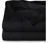 Yorkshire Bedding Flat Sheet Single 100% Egyptian Cotton 200 Thread Count Hotel Quality Black Bed Sheets 2 Pack