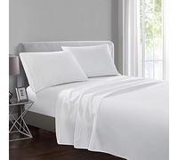 Yorkshire Bedding Flat Sheets Double 100% Egyptian Cotton Bed Sheet 200 Thread Count Breathable and Fade Resistant Hotel Quality White Sheets (225 cm x 275 cm)