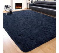 Yorkshire Bedding Fluffy Shaggy Rugs Living Room Bedroom 120x170cm Navy | Machine washable 30C, non slip backing, 450 GSM non shedding plush pile. Medium area rug for lounge, kids room and study