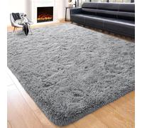 Yorkshire Bedding Fluffy Shaggy Rugs Living Room Bedroom 160x230cm Grey | Machine washable 30C, non slip backing, 450 GSM non shedding plush pile. Large area rug for lounge, dining room and study