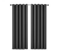 Yorkshire Bedding Grey Blackout Curtain Ring Top Bedroom 66x72 Eyelet Thermal Insulated Curtains for Bedroom Darkening Panels + 2 Tie Backs
