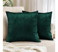 Yorkshire Bedding Pack of 2 Emerald Corduroy Cushion Covers 45 x 45cm Soft Decorative Square Throw Pillow Covers Boho for Living Room Bedroom Sofa Bed with Invisible Zipper 18x18 Inch