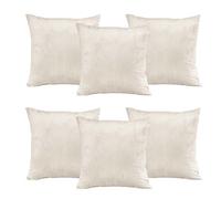 Yorkshire Bedding Pack of 6 Cream Corduroy Cushion Covers 45 x 45cm Soft Decorative Square Throw Pillow Covers Boho for Living Room Bedroom Sofa Bed with Invisible Zipper 18x18 Inch