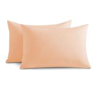Yorkshire Bedding Peach Pillow Cases 2 Pack 100% Soft Brushed Microfiber Pillowcases with Envelope Closure- Fade & Stain Resistant Housewife Pillow Case 50 X 75 Cm