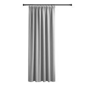 Yorkshire Bedding Pencil Pleat Blackout Curtains for Bedroom 66x84 Inch Thermal Insulated Super Soft Light Grey 1 Panel Door Curtain