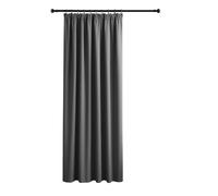 Yorkshire Bedding Pencil Pleat Blackout Curtains for Living Room 66x84 Inch Thermal Insulated Super Soft Room Darkening 1 Panel Grey Curtain with 1 Tieback