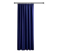 Yorkshire Bedding Pencil Pleat Blackout Curtains for Living Room 66x84 Inch Thermal Insulated Super Soft Room Darkening 1 Panel Navy Curtain with 1 Tieback