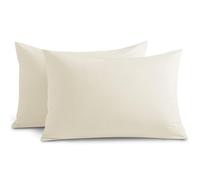 Yorkshire Bedding Pillow Cases 2 Pack - Brushed Microfiber Housewife Pillowcase Hypoallergenic Pillow Cover Standard Size with Envelope Closure (Cream, 50 x 75 cm)