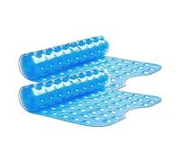 Yorkshire Bedding Shower Mat Non Slip Anti Mould 2 Pack - 70x38cm Large Bath Mat with 200 Strong Suction Cups Grip and Drain Holes - PVC Rubber Bathroom Mats Machine Washable (Blue)