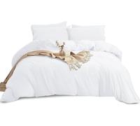 Yorkshire Bedding Single Duvet Cover Set - Soft & Breathable Brushed Microfibre Plain Duvet Cover with Pillow case - Button Closure Quilt Cover Bed Set - White