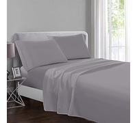 Yorkshire Bedding Single Flat Sheet 100% Egyptian Cotton 200 Thread Count Breathable and Fade Resistant Hotel Quality Grey Bed Sheets (175 cm x 275 cm)