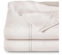 Yorkshire Bedding Single Flat Sheet 100% Egyptian Cotton 200 Thread Count Hotel Quality 2 Pack Cream Bed Sheets