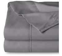 Yorkshire Bedding Single Flat Sheet 2 Pack 100% Egyptian Cotton 200 Thread Count Hotel Quality Grey Bed Sheets