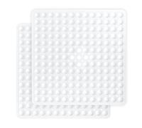 Yorkshire Bedding Square Shower Mat Non Slip 2 Pack - 53x53cm Soft Rubber Bathroom Mats with 164 Strong Suction Cups Grip and Drain Holes - PVC Bath Tub Mat Machine Washable (White)