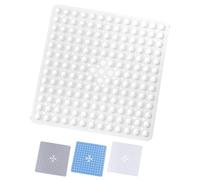 Yorkshire Bedding Square Shower Mat Non Slip - 53x53cm Soft Rubber Bathroom Mats with 164 Strong Suction Cups Grip and Drain Holes - PVC Bath Tub Mat Machine Washable (White)