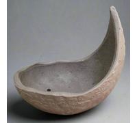 Yorkshire Bonsai 20cm Unglazed Bonsai Pot | Half-Moon | 20cm x 15cm x 17cm | Brown