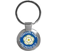 Yorkshire Born And Proud Of It England Luxury Round Shaped Metal Keyring And Gift Box