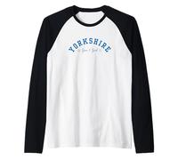 Yorkshire Born & Bred College Text Northern England Raglan Baseball Tee