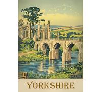 Yorkshire British Travel Railways LNER- A4 Travel City Poster Wall Art Home Decor Art Print Featuring Iconic Landmarks and Global Destinations for Interiors Inspired by Culture and Exploration