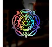 Yorkshire Car Sticker Decal Oil Slick Holographic Vinyl Decal, Chrome Reflective Iridescent Car Window Sticker, Motorhome Caravan Sticker, County, 140mm