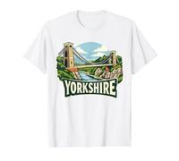 Yorkshire Clifton Suspension Bridge Bristol Landscape Value Graphic T-Shirt, Men, White, M