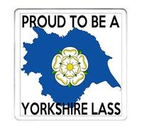 YORKSHIRE COASTER DRIP MAT, Proud To Be A Yorkshire Lass. Fantastic coaster to show everyone how proud you are of your Yorkshire roots. Matching Yorkshire gifts available. Can be personalised