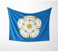 Yorkshire Flag Blanket | Soft Cuddle Fleece or Polar Fleece | Small Medium Large Sizes | Cosy Throw for Home Travel Bedroom Sofa | Yorkshire Pride Art Gift | Warm Durable Flag Cover