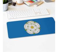 Yorkshire Flag Gaming Desk Mat White Rose of Yorkshire Mouse Pad Patriotic County Pride Desk Pad Red White English Heritage Decor Large Extended Keyboard Mat Non Slip PC Laptop Gift
