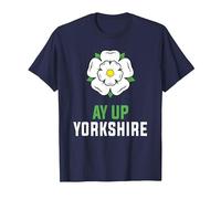 Yorkshire Flag Idea for Women & Ay Up Yorkshire Saying T-Shirt, Men, Navy Blue, 3X-Large