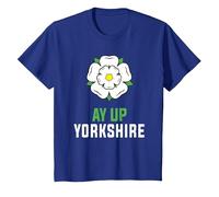 Yorkshire Flag Idea for Women & Ay Up Yorkshire Saying T-Shirt, Youth, Royal Blue, Small
