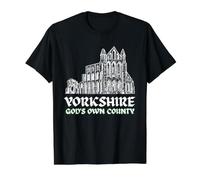 Yorkshire God's Own County Abbey Ruins England Value Graphic T-Shirt, Men, Black, L