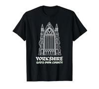 Yorkshire God's Own County Abbey Window Design Value Graphic T-Shirt, Men, Black, L