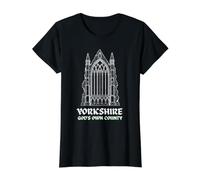 Yorkshire God's Own County Abbey Window Design Value Graphic T-Shirt, Women, Black, XS