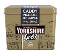 Yorkshire Gold Tea Caddy 80 Bags | Premium Blend, Rich, Smooth, and Satisfying, Classic British Breakfast Blend | Caffeinated | Enjoy Hot with Milk