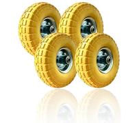 Yorkshire Homeware 14" Pneumatic 3.50-8 Wheelbarrow Wheel Pneumatic Sack Truck Trolley Wheel Puncture Proof Tyre Complete for Garden Trolley Barrow Trailer Truck Red & Black 4Tyres