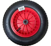 Yorkshire Homeware 14" Pneumatic 3.50-8 Wheelbarrow Wheel Pneumatic Sack Truck Trolley Wheel Puncture Proof Tyre Complete for Garden Trolley Barrow Trailer Truck Red & Black (1)