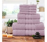 YORKSHIRE HOMEWARE 8 Piece Manhattan Bath Towels Bale Gift Set Pack 100% Cotton 400 GSM Thread Count Absorbent Premium Quality (Blush Pink)