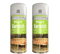 YORKSHIRE HOMEWARE All Purpose Clear Gloss Varnish Matt Professional Spray For Furniture, Metal, Wood, Plastic, Glass and more Aerosol Exterior Interior Spray Paint Can 250ml (Pack Of 2)