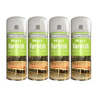 YORKSHIRE HOMEWARE All Purpose Clear Gloss Varnish Matt Professional Spray For Furniture, Metal, Wood, Plastic, Glass and more Aerosol Exterior Interior Spray Paint Can 250ml (Pack Of 4)