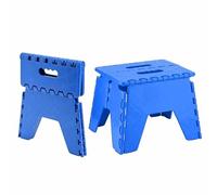 YORKSHIRE HOMEWARE Blue Folding Step Stool | Large Heavy Duty Plastic Folding Step | Space Saving Folding Stool | Lightweight Step Stool | Easy Carry Foldable stepping Stool for Indoor Outdoor