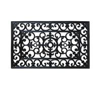 Yorkshire Homeware Classic Rubber Iron Coir Door Mats Heavy Duty Wrought Effect Non-Slip Indoor/Outdoor Use Black Mats (Medium 45 x 75cm)