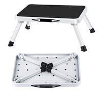 YORKSHIRE HOMEWARE Folding Metal Step Stool |1-Step Portable Step Ladder | Non-Slip Foldable Foot Stool with Non Skid Rubber Platform | Stools for Adults Kids Kitchen Toilet Bathroom Camping Office