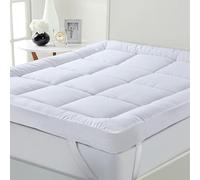 YORKSHIRE HOMEWARE ® Microfibre Mattress Toppers 4" 10cm Hotel Quality Bed Topper Supersoft Heavy Fill Single Double King Super King Box Stitched and Elasticated Corner Straps (Single)
